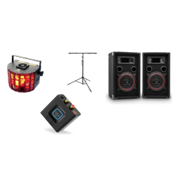 Pack Sono Mobile - Location Enceintes 400W Bluetooth et jeu de lumière